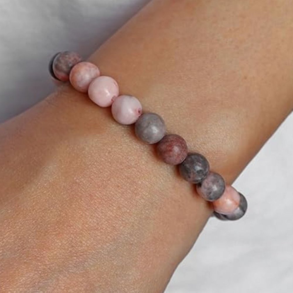 3 Pc Healing Crystal Bracelets - Natural Stone Beaded Stretch Bracelet - Picture 3 of 5